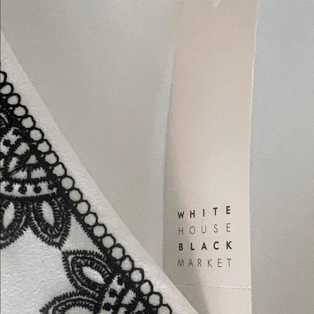 White House Black Market white Top with Black Detailing - Picture 3 of 11
